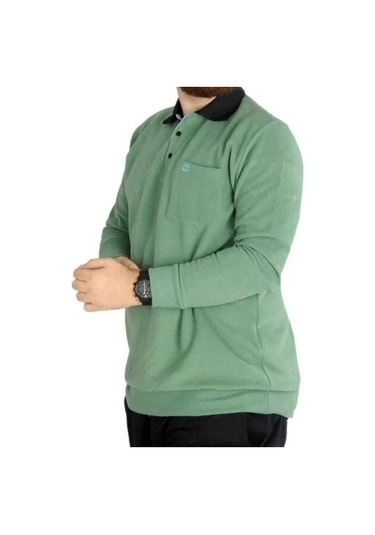 Mode XL Erkek Sweat Polo Cepli Selanik Basic 20441 Çağla Çağla