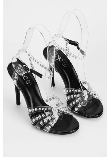 Tamer Tanca Kadın Hakiki Deri Siyah Topuklu Ayakkabı 654 115 Bn Ayk Sk23/24 Sıyah/gumus