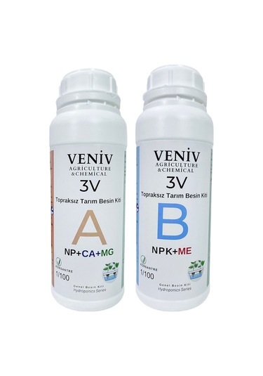 3v Topraksız Tarım Besin Seti-hidroponik A B 2l- 100 Litre Konsantre 2