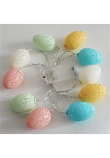 10lu Renkli Yumurta Şeklinde Dekoratif Dolama Led Aydınlatma - Ad89yt0072yu Renkli