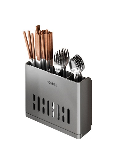 Konesam Duvarlı Mutfak Çatal Kaşık Bıçak Depolama Kutusu, Su Çıkarma Özelliği, Delme Yok Kurulum, Siyah İki Bardak, Toplu Satış Diğer