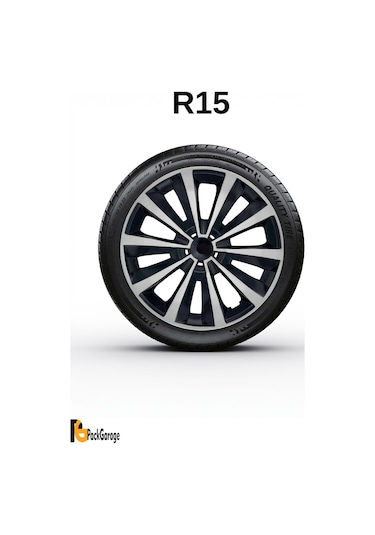 Renault Symbol 15'' İnç Jant Kapağı 4 Adet Siyah Gri C106