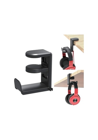 Vıkefon 360 Derece Dönen Kulaklık Tutucu, Masa Klip Kanca, Kulaklık Depolama Ve Organizatörblack Black