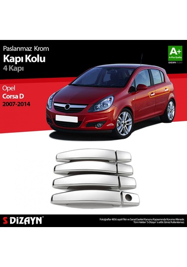 S-Dizayn Opel Corsa D Krom Kapı Kolu 4 Kapı   2007-2014