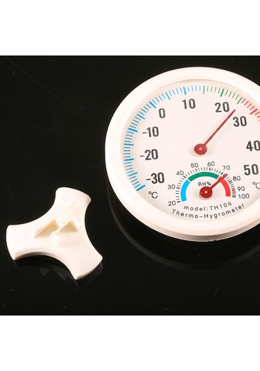Th108 Mini Yuvarlak Saat Şeklinde Kapalı Dış Mekan Higrometre Nem Termometresi Sıcaklık Ölçer, Rastgele Renk Teslimatı