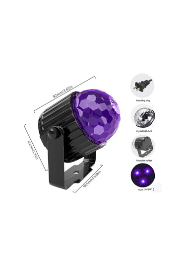 Yaozixa 2 Adet 6w Uv Mor Işık Led Partili Aydınlatma: Otomatik/ses Kontrollü/kumandalı, Ip44, Avrupa Standartı Diğer