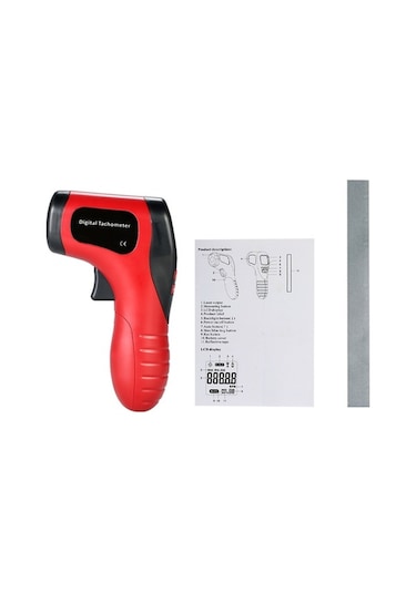 Didadodo Yüksek Hassasiyetli Kırmızı Taşınabilir Dijital Lazer Takometre - 2.5-99999 Rpm Motor Hız Ölçer Kırmızı