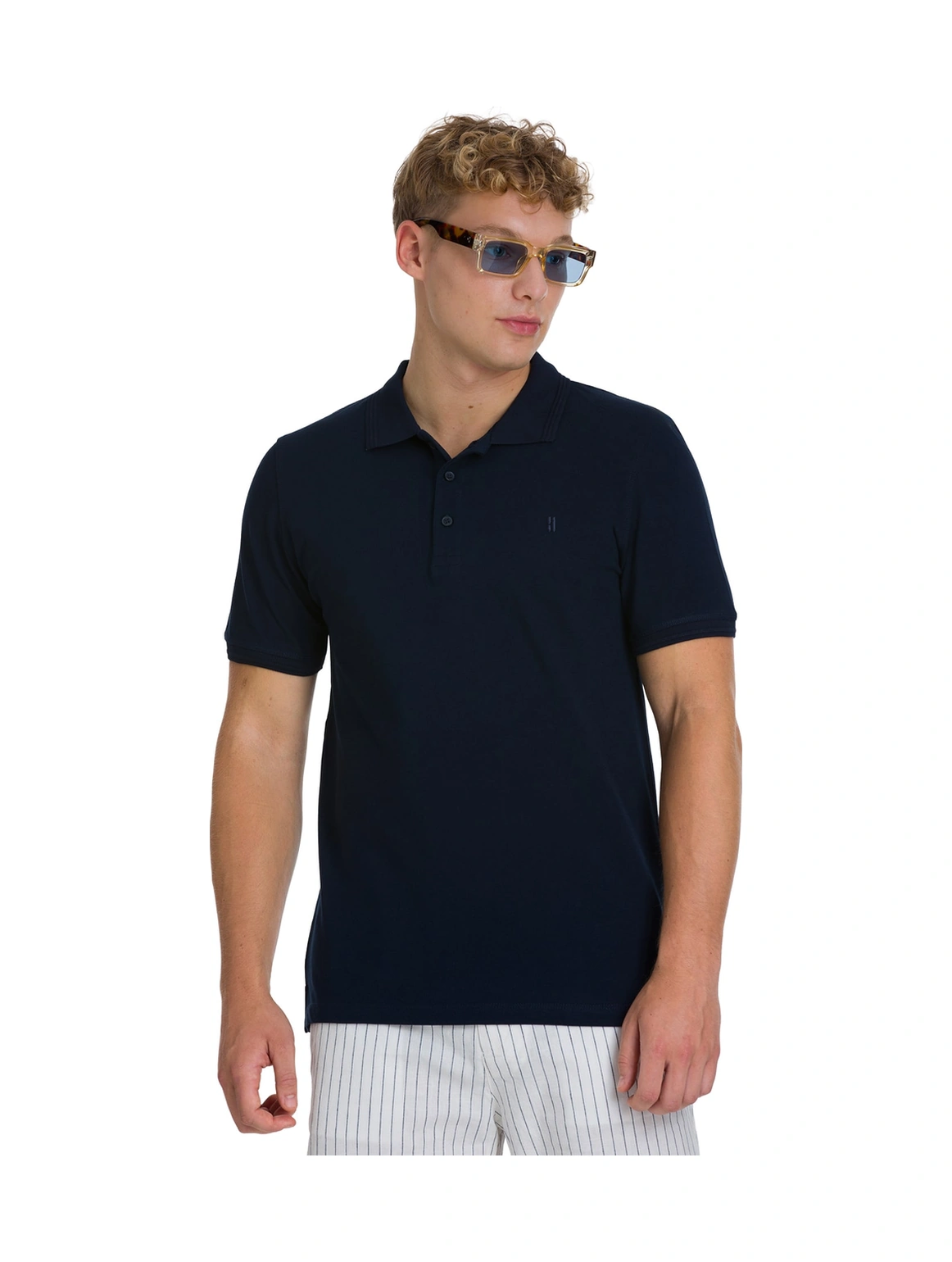 Hatemoğlu Lacivert Regular Fit 100% Pamuklu Polo Yaka Tişört 35214 659126