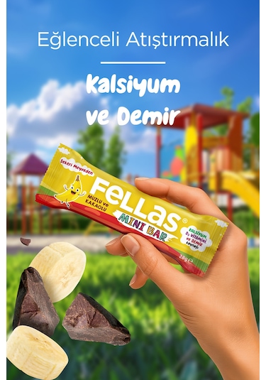 Fellas Muz ve Kakaolu Mini Kids Bar 12 x 28 G