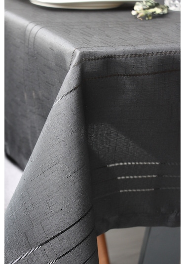 Dertsiz Leke Tutmaz 160x220 Ebat Kumaş Masa Örtüsü 7001-clbr Siyah