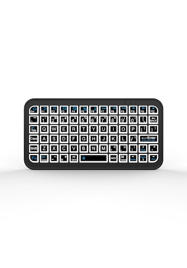 Rgb Mini Bluetooth Klavye Kablosuz Şarjlı Led Işıklı Apple iOS Android Windows Uyumlu El Boyu