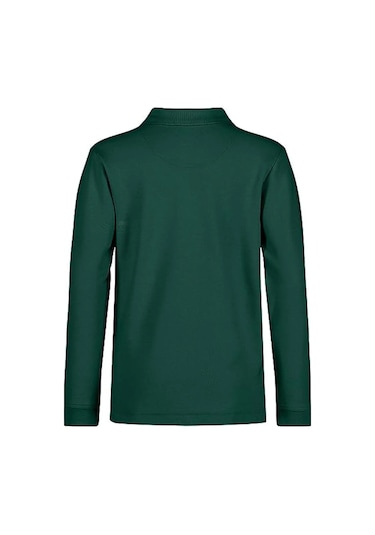 Tezzgelsin Erkek Çocuk Uzun Kol Polo Yaka Okul T-shirt Haki Yeşil Haki