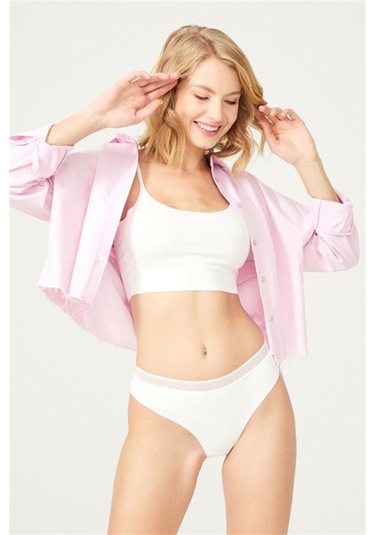 Basic Lazer Kesim File Lastikli Brezilya Külot 7'li Paket - 2 Renkli-7 Çok Renkli