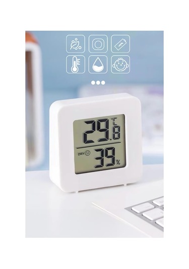 Mini Sıcaklık Nem Ölçer Lcd Ekranlı Oda Termometre Duvara Takılab