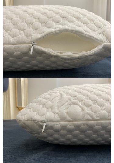 Rudu Tencel Kılıf, Ortopedik, Sertifikalı Visco Sünger Yastık 60x40x15 Cm 1250gr Omuz/boyun Destekli Beyaz
