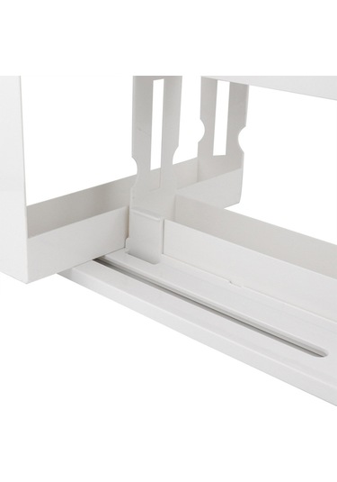 Geeksen Pp Malzeme Beyaz Çekme-tuşma Tipi Mutfak Baharat Rafı, İki Satırlı, Kolay Erişimli, Alan Tasarruflu Depolama Kutusu Beyaz