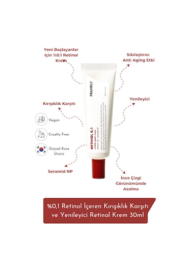%01 Retinol İçeren   Ve Yenileyici Retinol Krem 30 Ml