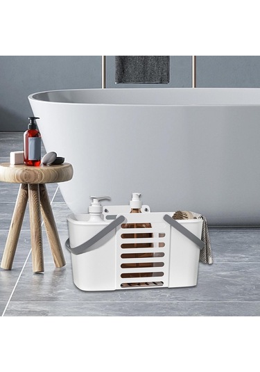 Homyl Duş Sepeti, Tahliye Delikli Ev Depolama Spor Salonu Beyaz