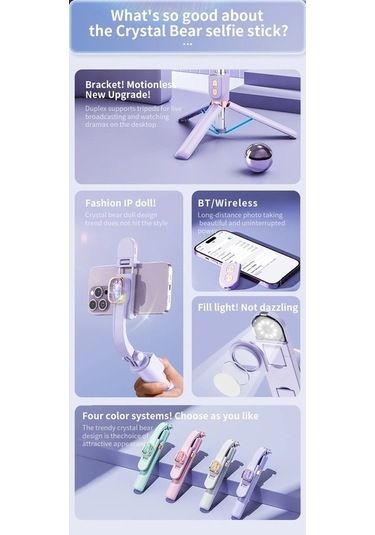 Ulzyvf Tripod Sopa Selfie Kablosuz Işığı İle Fill Dolgu Bluetooth Jq