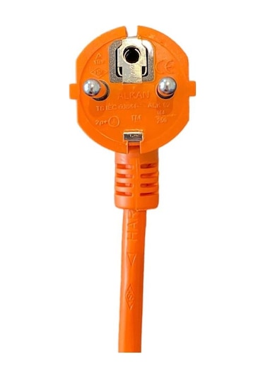 Alkan 3g 1.5 Mm² 2200w Profesyonel Uzatma Kablosu %100 Bakır Turuncu 5 Metre 5