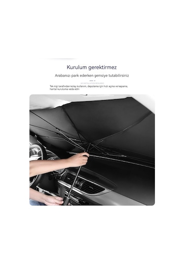 İç Şemsiye Tipi Araç Ön Camı Güneşlik-orta Boy