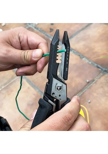 Xuweiwei Toughbuılt Pense 20 Cm Cok Fonksiyonlu Elektrik Montaj Soyma Pensesi Siyah Sari Kaymaz Sapli Tb 360 M200