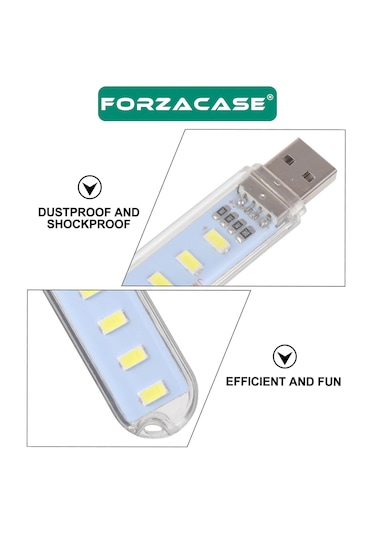8 Ledli Flash Usb Led Işık Kitap Okuma Gece Lambası - Fc805