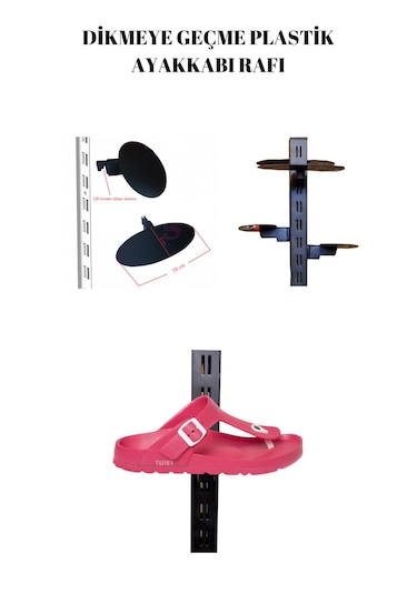 50 Adet Dikmeye Geçme Plastik Ayakkabı Standı Ayakkabı Standı Aya Siyah