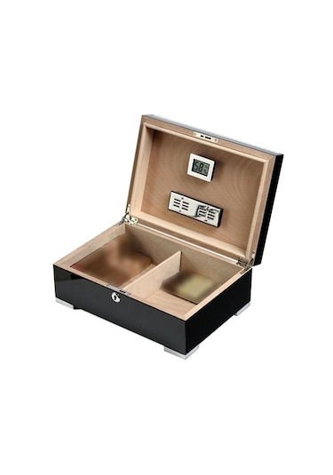 Lubinski İtaly Humidor Puro Kutusu Piano Parlak Siyah 40's