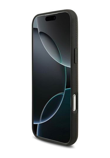 İphone 17 Pro Max Uyumlu Kılıf Bmw Lisanslı M-safeli Metal Logolu Delikli M Dizayn Deri Kapak Füme Füme