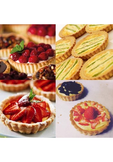 Yaleker 6'lı 10 Cm Mini Tart Kalıbı, Çıkarılabilir Tabanlı, Anti-yapışkan Kaplama, Küçük Tart Ve Kişisel Pasta Pişirme İçin Siyah