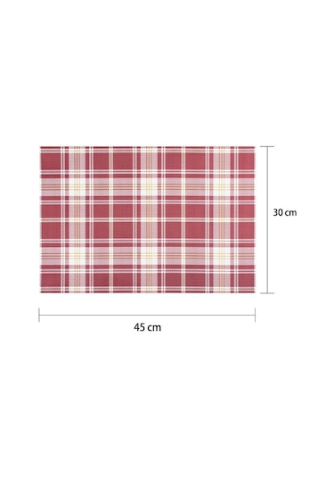 Ten Rengi Pratik Kırmızı Ekose Placemat Restoran Yıkanabilir Pvc Dayanıklı Yemek Paspaslar Çerçeve Teslin Amerikan Servis 56557040 Ten Rengi