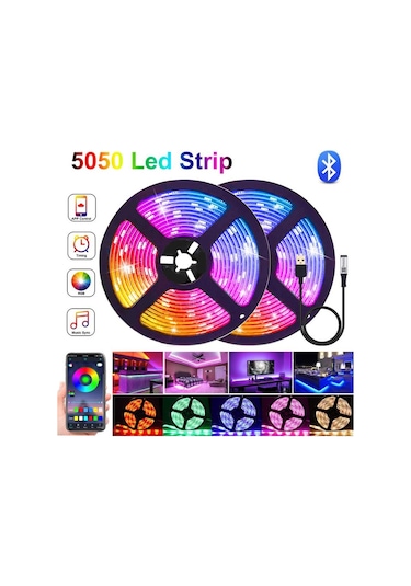 Usb Led Şeritler Bluetooth Uyumlu 5050 Rgb Ir Kontrol Led Duvar Chambre Esnek Lamba Bant Diyot Odası Tv Arka Plan Işıkları 3m