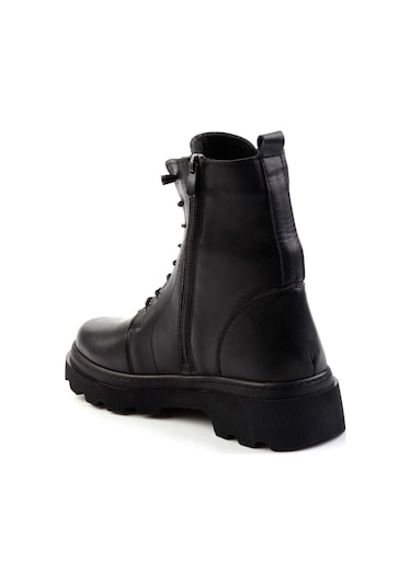 Siyah Hakiki Deri Kadın Bot & Bootie K02045002803 Siyah
