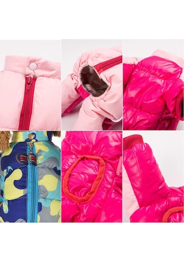 Vkemall Küçük Orta Boy Köpekler İçin Kışlık Pamuklu Dört Ayaklı Isı Sağlayan Giysi - Sarı M