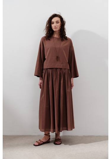 Bağlama Detaylı Geniş Etek Sıcak Kahve Sıcak Kahve