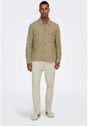 Only & Sons Erkek Onslinus Beli Lastikli Keten Pantolon 22024966 Bej