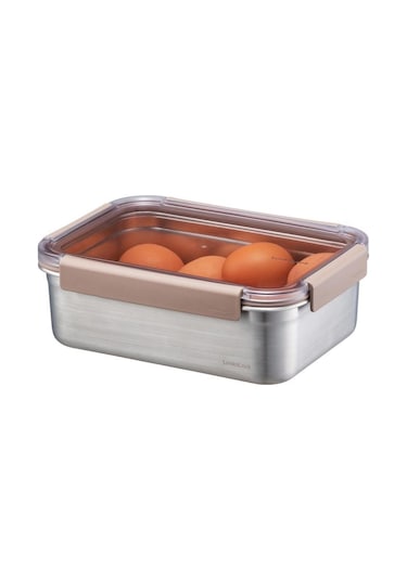 Locknlock Paslanmaz Çelik Fırın & Saklama Kabı Dörtgen Kilitli 2 Lt - Kahverengi