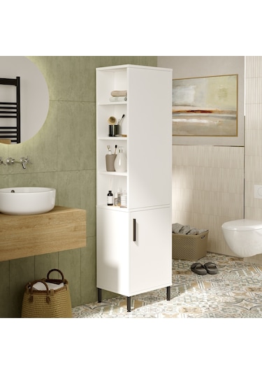 Yurudesign Vitale Çok Amaçlı Dolap Banyo Dolabı Beyaz Vı1-W Beyaz