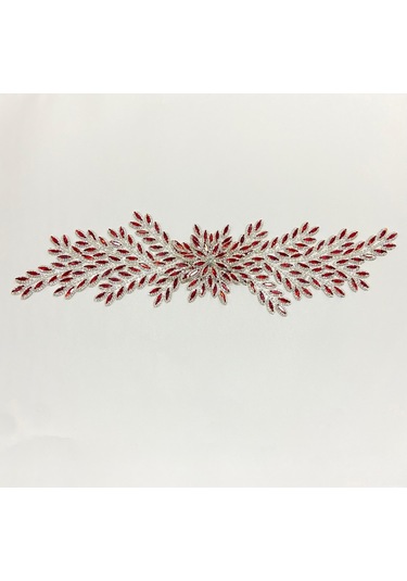 Ütüyle Yapışan Kristal Taşlı Aplike - Kırmızı