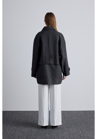 Mari Kruvaze Trenç Kaban Antrasit Antrasit