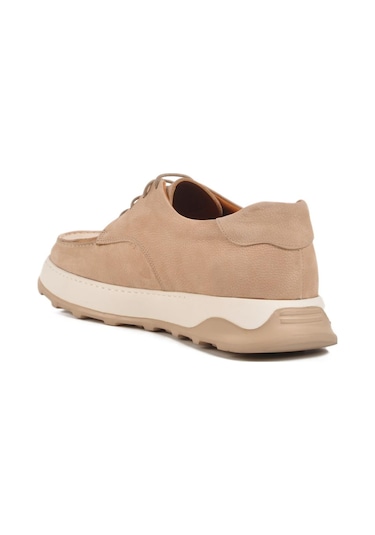 Ayakmod Premium 8212 M Bej Nubuk Hakiki Deri Erkek Sneaker Bej