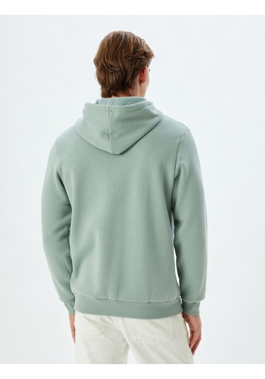 Koton Kapşonlu Sweatshirt Basic Pamuk Karışımlı Green 5wam70001mk Yeşil