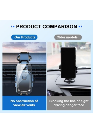 Seametal Araç Telefonu Tutucu Araç Montaj Tutucu Vantuz 360 Cep Telefonu Desteği İçin Ayarlanabilir Stand