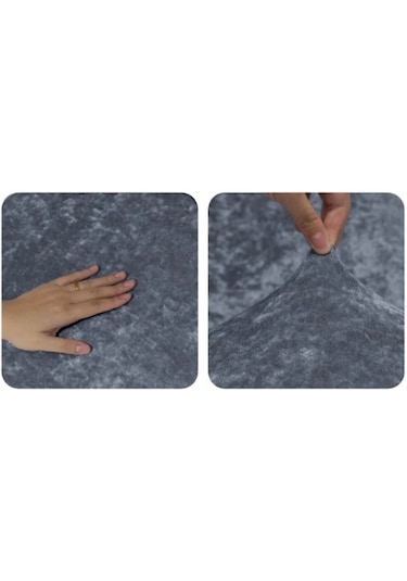 Upmall Kadife 3+3+1+1 Lastikli Kanepe Örtüsü Koltuk Örtüsü Gri