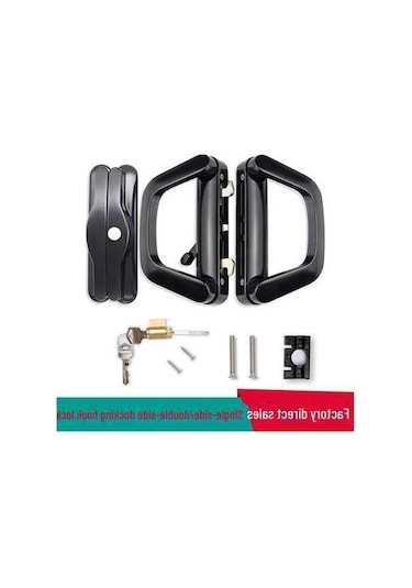 Pazly Alüminyum Kilidi Cam Balkon Kapıları İçin Siyah Çift Taraflı Sürgülü Kapı Anahtarsız Siyah - Tek Taraflı Anahtarsız