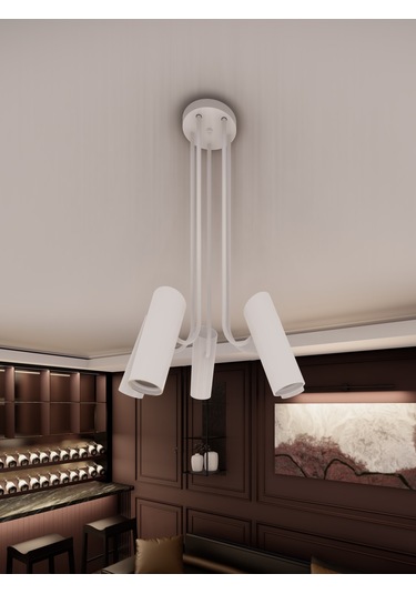 Lyra Beyaz Minimalist 5 Li Spot Avize Gu10 Duylu