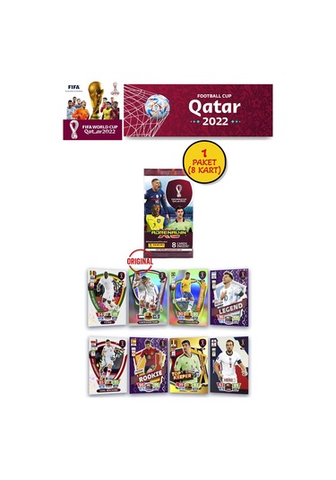 Dünya Kupası Panini Fıfa 2022 Adrenalyn Xl Qatar World Cup Trading Kartı 1 Paket 8 Kart