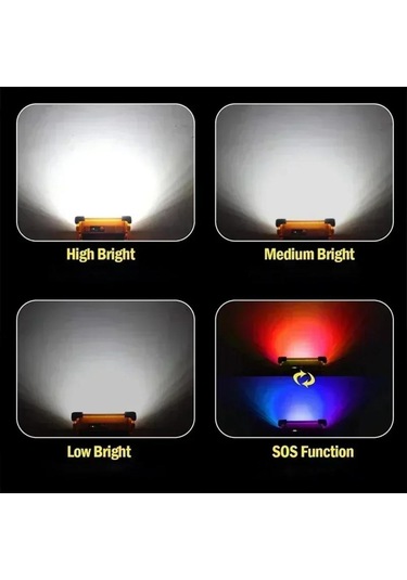 Ultra Parlak Led Solar Projektör Usb Şarj Edilebilir Kamp Feneri Su Geçirmez Dış Mekan Taşınabilir Arama Işığı Spot Işık Projektör Diğer