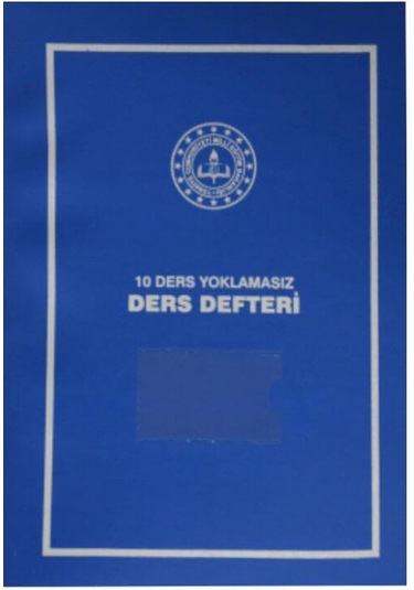 10 Dersli Yoklamasız Mavi Plastik Kapak Lise Ders Defteri Mavi